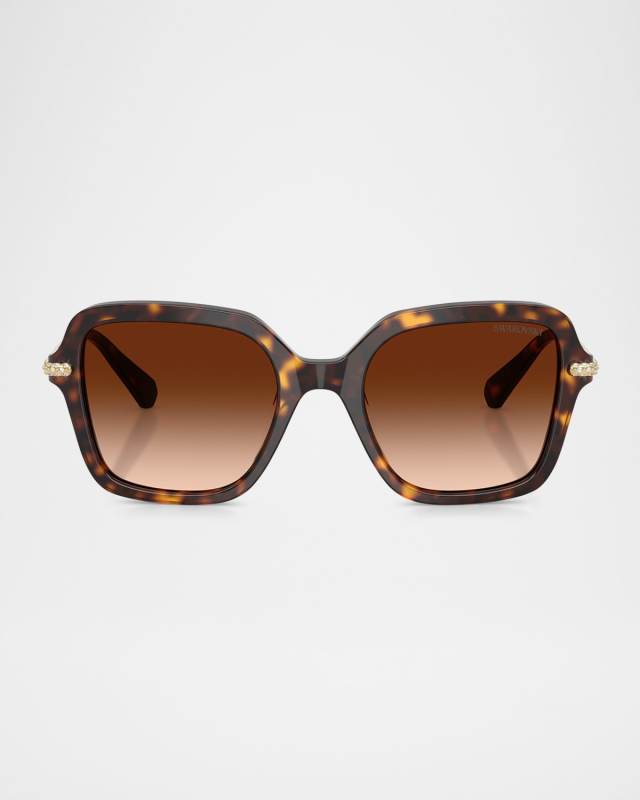 SK6040 Crystal-Embellished Square Acetate Sunglasses